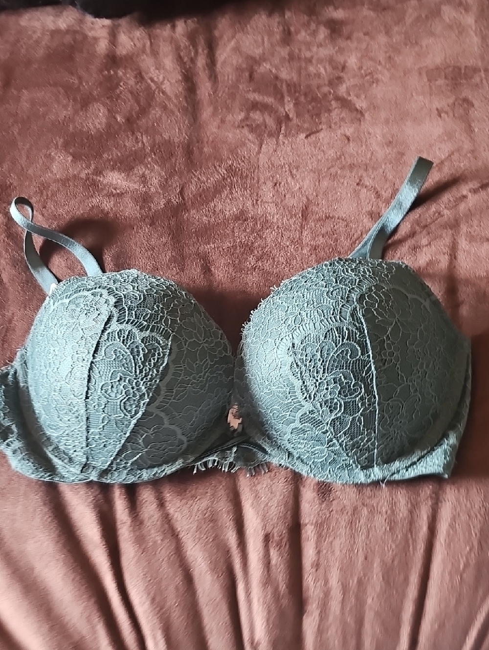 Victoria's Secret Lace Padded Bra in Sage